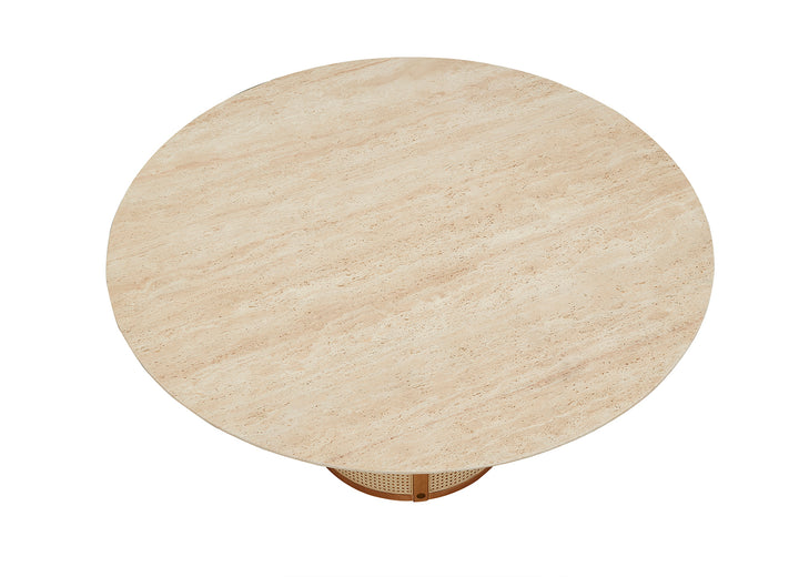 Siena Travertine-Top Dining Table